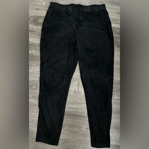 Free People Black Midnight Vegan Faux Leather Suede Pants Size XL